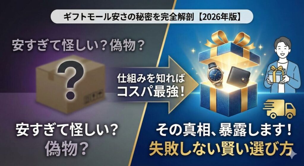 ギフトモールはなぜ安い？偽物疑惑の真相と失敗しない選び方【2026年版】のアイキャッチ